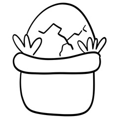 Easter egg cartoon for Easter day kids coloring page