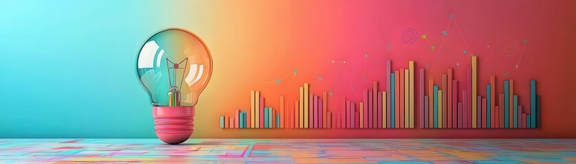 innovation flat design front view tech startup theme cartoon drawing colored pastel