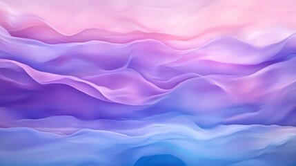 Obraz premium Soft, flowing abstract waves in shades of purple and pink, evoking tranquility and serenity.
