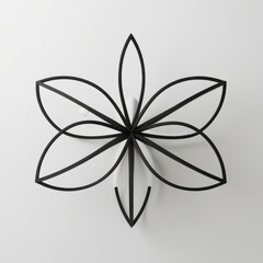 Abstract Black And White Floral Wall Art Design