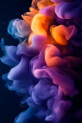 Fototapeta premium Abstract colorful ink swirls in water.