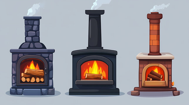 stoves cartoon fireplaces