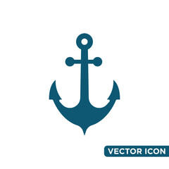 Simple Anchor Icon Design Template 