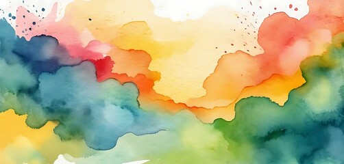 Fototapeta premium Abstract Colorful Watercolor Landscape Painting