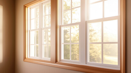 Sunlit windows framing a serene outdoor view