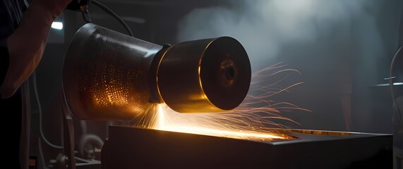 Capturing the process of metal craftsmanship highlighting intricate forging techniques