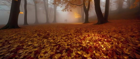 Captivating images of fallen autumn leaves carpeting the ground beautifully