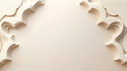 Abstract Beige Architectural Design With Layered Curves