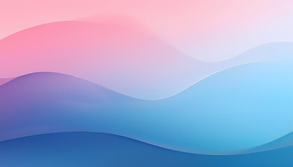 Fototapeta premium Abstract Pastel Blue Pink Wave Background Soft Gradient Texture Smooth Wavy Lines Moder