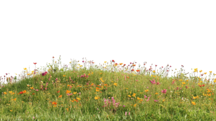 Spring flower meadow transparent background