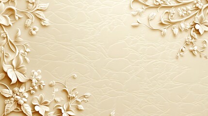 Elegant Cream Floral Design Background Image