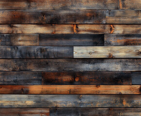 This high-resolution image features a beautifully arranged rustic wood texture, showcasing a blend of dark and light shades, perfect for home décor, backgrounds, or design projects.