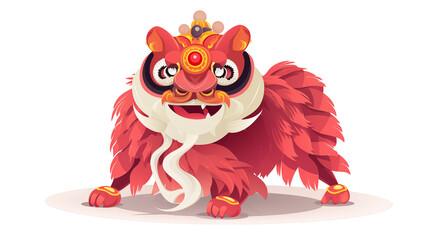 lion dance , flat design , chinese new year