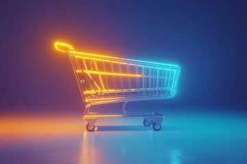 Neon Shopping Cart - Modern Retail Design