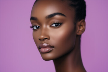 Fototapeta premium Beautiful skin woman face, clean and healthy beauty skincare and cosmetics for adverstising. Generative Ai.