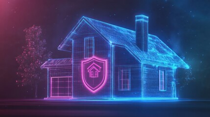 Cybersecurity Home Protection Smart House Digital House Security System Network