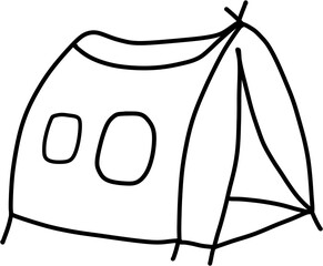 Minimalist tent line drawing illustration
