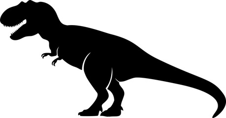 Tyrannosaurus rex Silhouette flat design illustration by hand drawn.