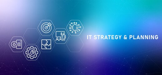 IT Strategy and Planning information technology gradient header systematic company technology plan alignment with business