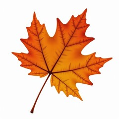 Fototapeta premium Autumn's Embrace: A single, vibrant maple leaf, rendered in exquisite detail, captures the essence of autumn's warmth and beauty.