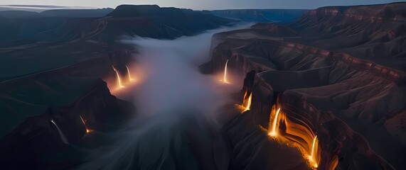 Aerial views of breathtaking canyons revealing the complexity of nature inviting exploration