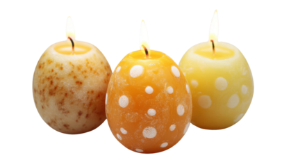 Candle shaped like an Easter egg transparent background