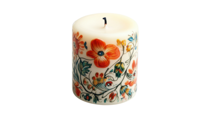 Colorful candle transparent background