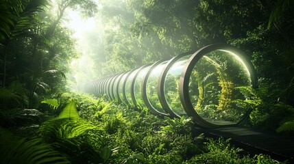 Innovative biofuel pipeline network, sustainable energy solutions, modern infrastructure development, environmental impact focus