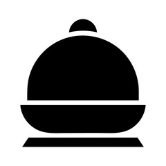 Cloche serving tray icon. Concept of food service, fine dining, and catering.