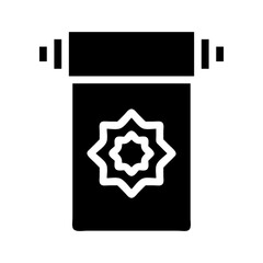 Islamic prayer rug icon. Concept of faith, spirituality, and devotion.