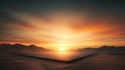 Obraz premium Desert solar fuel processing facility, innovative energy solutions, minimal environmental impact, sustainable technology advancement