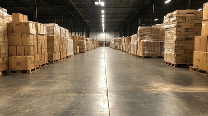 E-commerce fulfillment hub, organized inventory ready for shipping, efficient logistics in action, streamlined operations for timely delivery