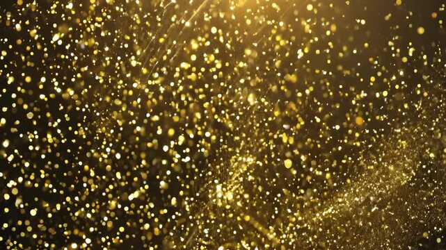 Sparkle Overlay Video Effect with Clear Background in Gold and Black Color