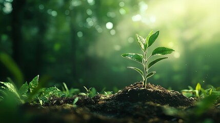 Eco-friendly innovation, advanced machinery cultivating young trees, promoting sustainable forest restoration and environmental health