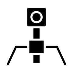 Bacteriophage virus silhouette icon. Concept of microbiology, virology, and science.