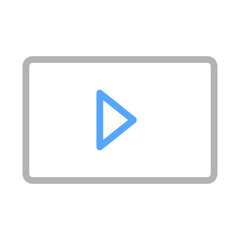 Play button icon. Concept of video, multimedia, and online streaming.