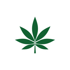 marijuana leaf flat design icon logo