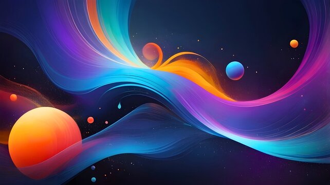 vibrant abstract neon swirl background with galaxy-inspired colors in blue, purple, and pink