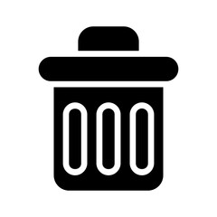 Trash can icon. Concept of waste, disposal, and recycling.