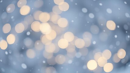 Obraz premium Abstract bokeh of white snowflakes against a black background, texture, winter