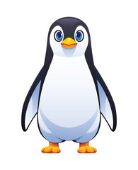 Cute penguin cartoon vector illustration isolated on white background