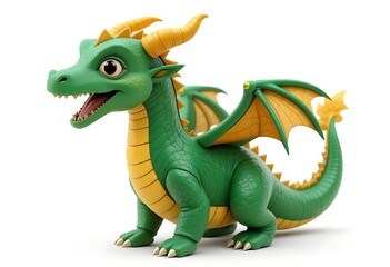 Fototapeta premium Adorable Cartoon Dragon, Perfect for Kids' Products. Generative AI