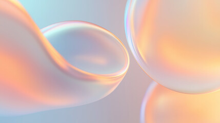 An abstract image of glossy bubbles with soft pastel colors, ideal for themes of tranquility, beauty, or technology in design, marketing, or wellness contexts.