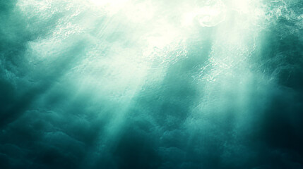 Fototapeta premium captivating underwater scene showcasing dynamic light beams filtering through deep ocean waters with a textured and vibrant aquatic background, perfect for photography or design inspiration