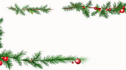 mistletoe evergreen watercolor white background tree christmas frame frame branches hand holly vintage border traditional leaves olated berries painted art artistic artwork horizontal holly red - Powered by Adobe