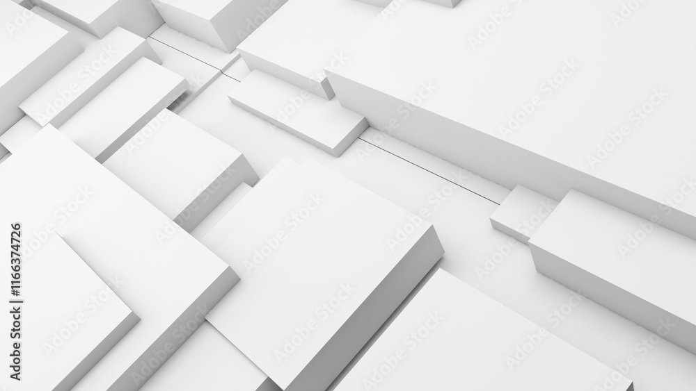 Poster abstract geometric background shapes white square in relief, both high and low used to add different