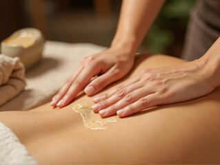 Naklejka premium Relaxing Lower Back Massage for Pain Relief and Comfort