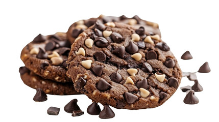 Obraz premium Chocolate chip cookie transparent background