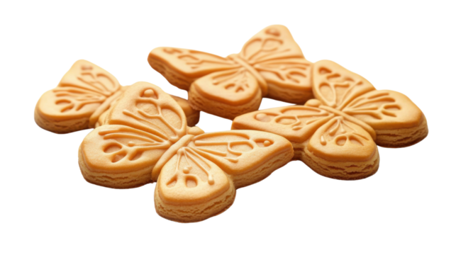 Butterfly-shaped cookie transparent background