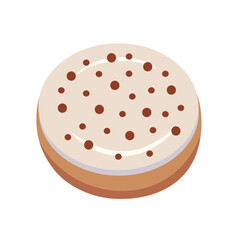 Fototapeta premium Donut vanilla with cocoa flavor. Sweet donuts. Donuts with cocoa sprinkle. Bakery. Glazed donut. 